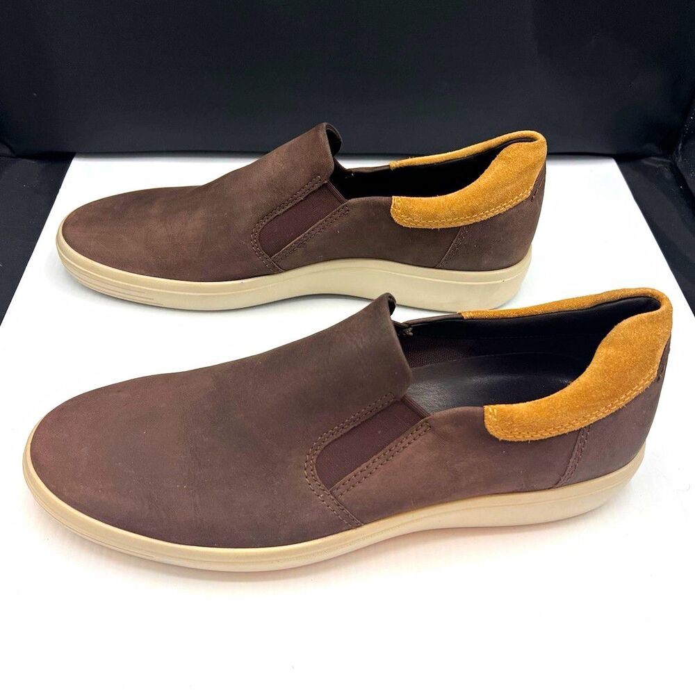 ECCO Men’s Brown Nubuck Leather Slip-On Casual Comfort Shoes US 12-12.5 EU 46